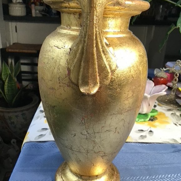 Vintage Art Deco Style Hollywood Regency Gold Gilt Vase - Picture 3 of 5